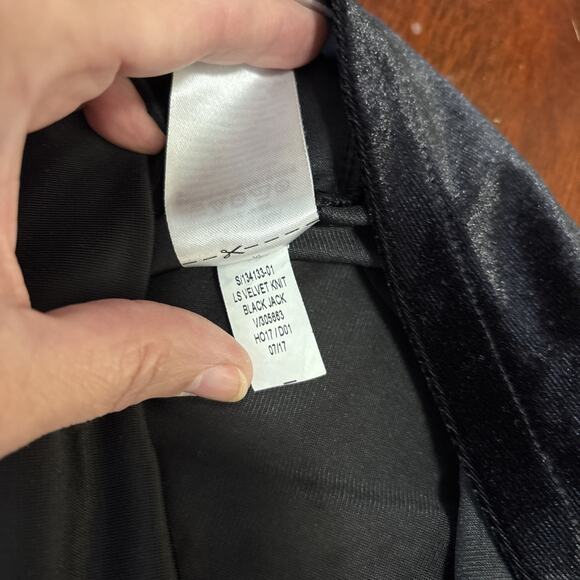 Old Navy Black Velvet Swing Dress SZ Large Whimsigoth Dark Romantic Long Sleeve - Picture 5 of 9